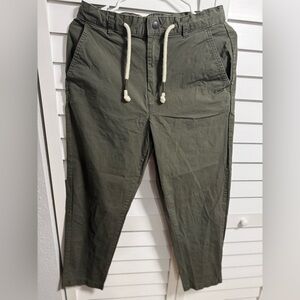 ZARA Women Olive Green Casual Jogger Pants – Size 29 – Drawstring Waist